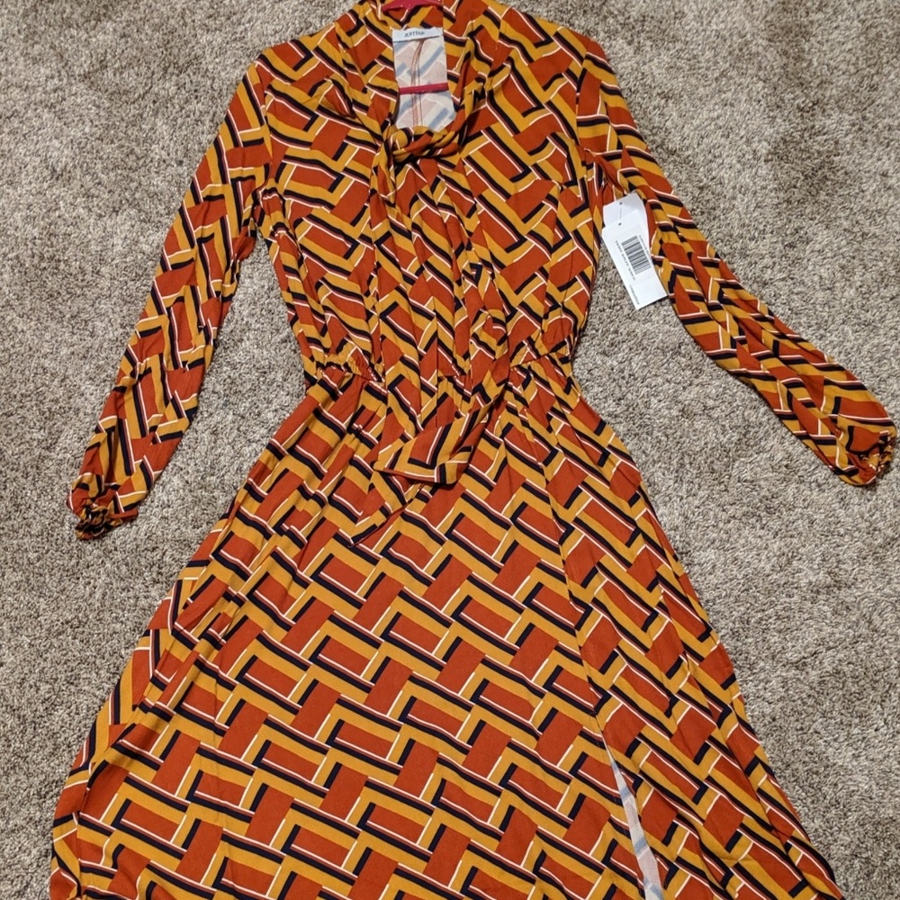 Just Fab NWT ribbon collar dress